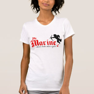 Camiseta Meu fuzileiro naval dispara melhor do que o Cupido