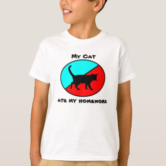 Camiseta Meu gato comeu meus trabalhos de casa!