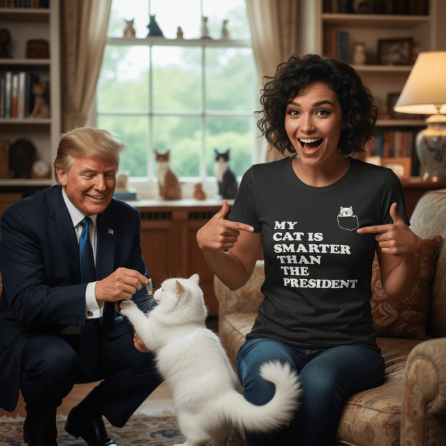 Camiseta Meu Gato É Mais Inteligente Que Presidente - Polít (Trump funny cat tshirts, funny cat sayings tshirtsfunny political catfunny for cat lovers gifts)