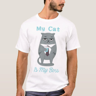 Camiseta Meu Gato É Meu Chefe – Presente Divertido