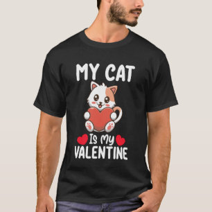 Camiseta Meu Gato É Meu Dia Dos Namorados Amantes De Pets E