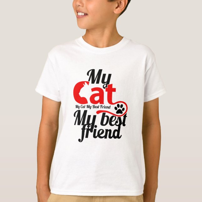 Camiseta Meu gato é meu melhor amigo (Frente)