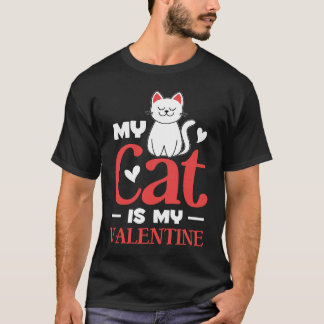 Camiseta Meu Gato É Meu Namorado Gatinho Coração Dia dos Na
