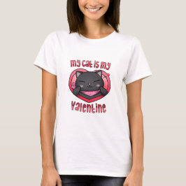 Camiseta Meu Gato é Meu Namorado Gato Preto