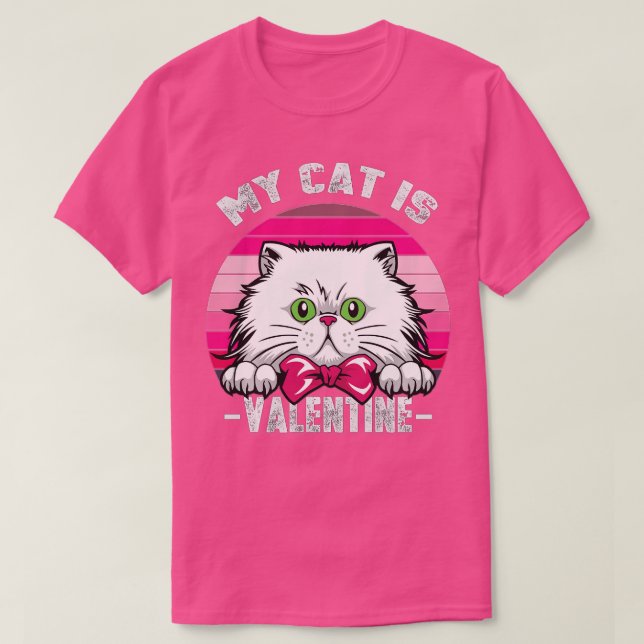 Camiseta Meu Gato É Meu Namorados Dia de os namorados Do Ga (Frente do Design)