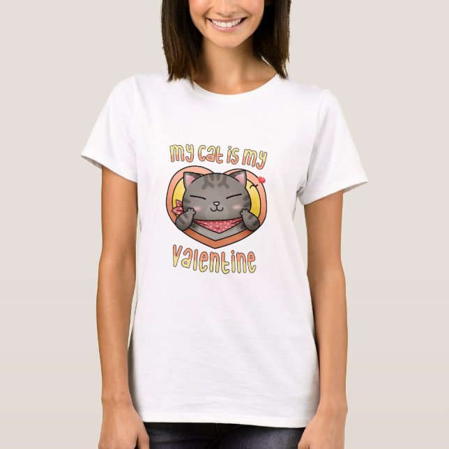 Camiseta Meu Gato é Meu Namorados Tabby Cat (Frente)