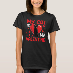 Camiseta Meu Gato É O Meu Namorados De Gato Cardíaco Valent
