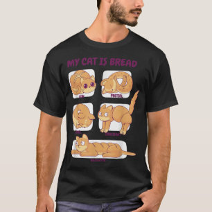 Camiseta Meu Gato É Pão Engraçado Poses De Gato