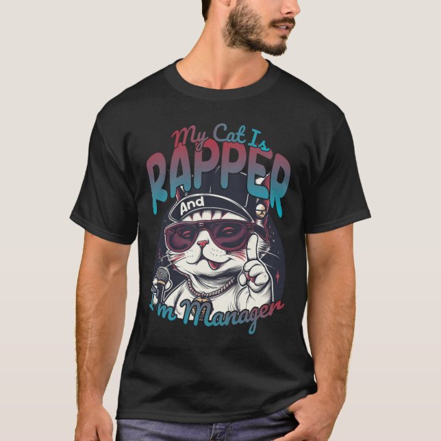 Camiseta Meu gato é rapper e eu sou o gerente (Frente)