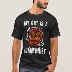 Camiseta Meu Gato É Um Gato Comunista De Raios Comunistas