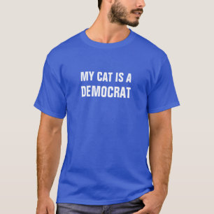 Camiseta Meu gato é uma Democrata no azul