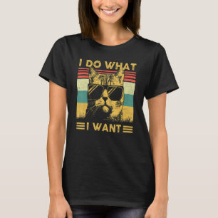 Camiseta Meu Gato Eu Faço O Que Eu Quero Vintage Retro Meo
