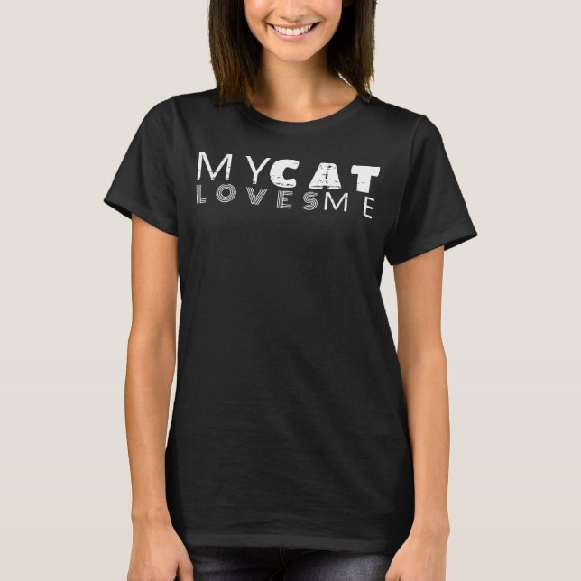 Camiseta Meu gato me ama (Frente)