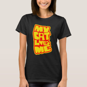 Camiseta Meu Gato Me Ama Garotas Mulheres Que Amam Gatos