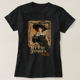 Camiseta "Meu Gato te julga" Estilo Vintage