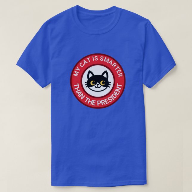 Camiseta Meu Gato Tuxedo É Mais Inteligente Que O President (Frente do Design)