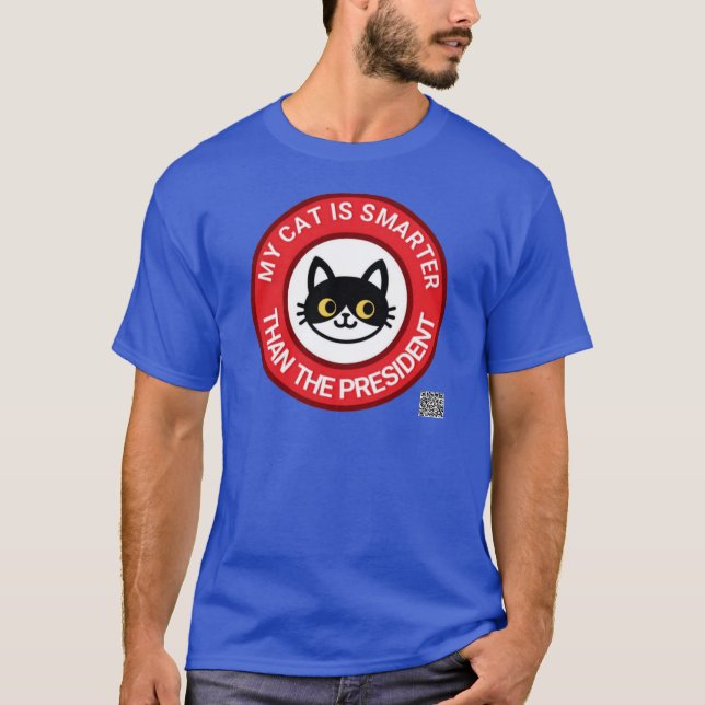 Camiseta Meu Gato Tuxedo É Mais Inteligente Que O President (Frente)