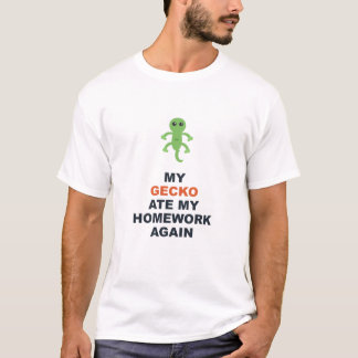 Camiseta Meu Gecko Comeu Minha Lição de Casa Novamente