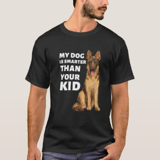 Camiseta Meu German shepherd é mais inteligente que seu fil