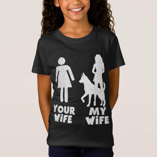 Camiseta Meu German shepherd Seu Presente De Esposa (Frente)