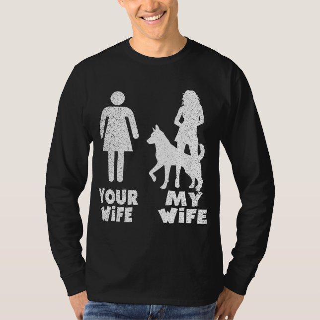 Camiseta Meu German shepherd Seu Presente De Esposa (Frente)