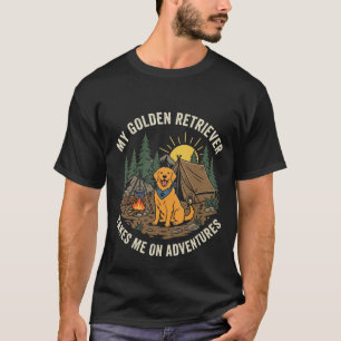 Camiseta Meu Golden Retriever Me Leva Em Aventuras de Acamp