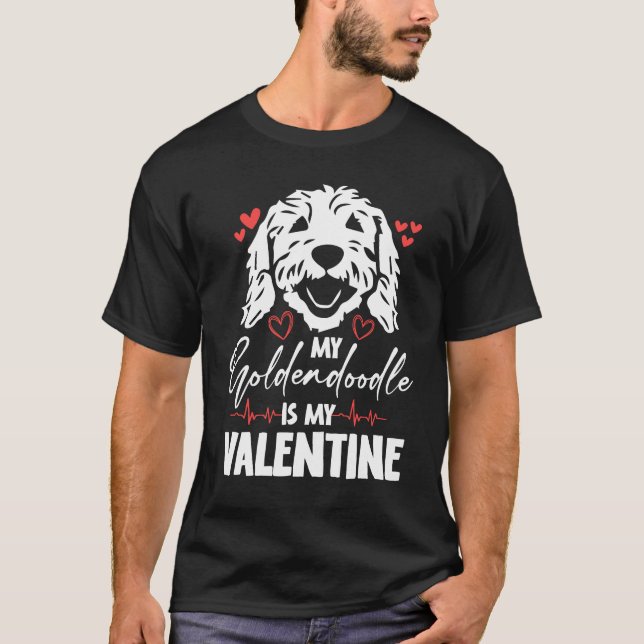 Camiseta Meu Goldendoodle é meu amante de cachorros namorad (Frente)
