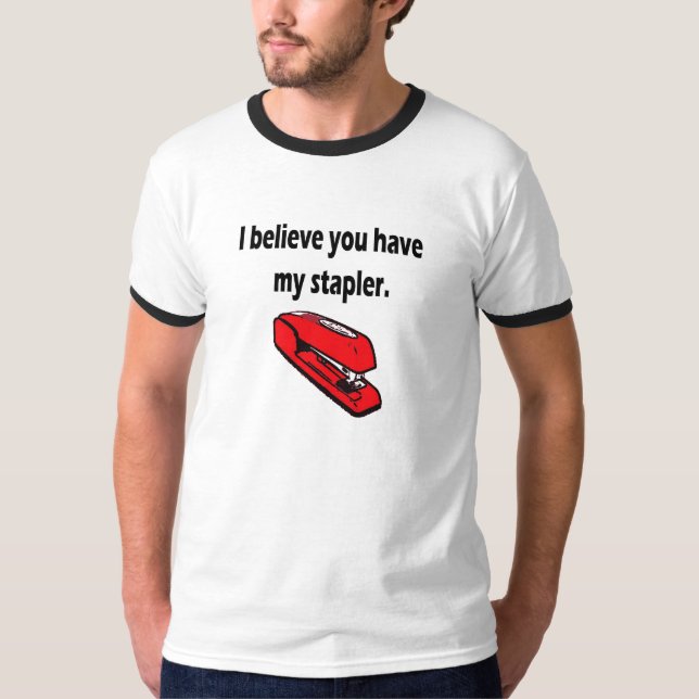 Camiseta Meu grampeador vermelho (Frente)