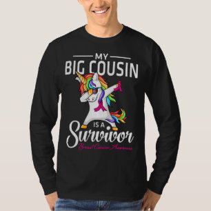 Camiseta Meu GRANDE PRIMO É Um Sobrevivente Cancer De Mama