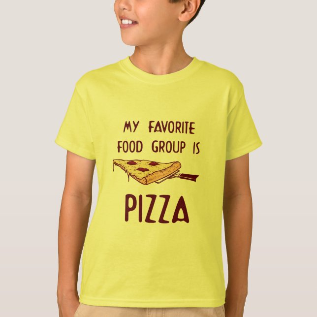 Camiseta Meu Grupo de Comidas Favorito é Pizza (Frente)
