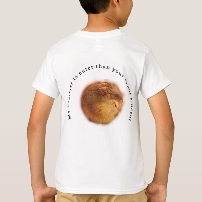 Camiseta meu hamster é mais bonito do que seu estudante da (Verso)