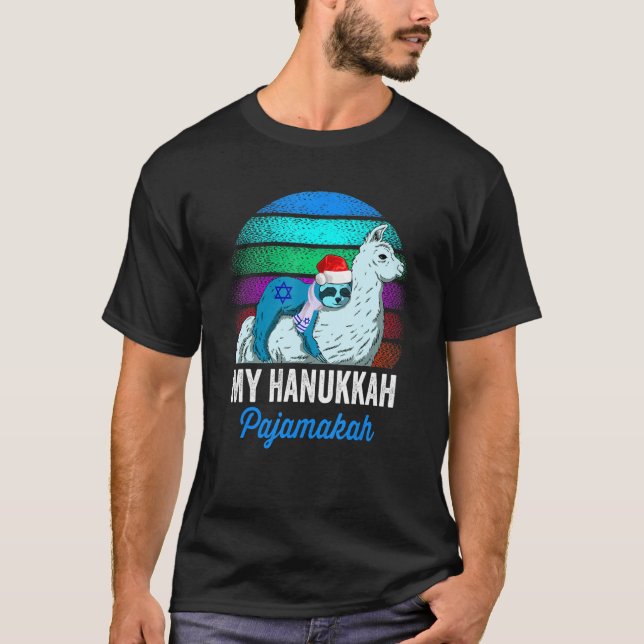Camiseta Meu Hanukkah Pajamakah Chanukah Pajamas Sloth Meno (Frente)