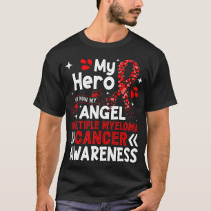 Camiseta Meu Herói É Agora Meu Anjo Múltiplo Mieloma Consci