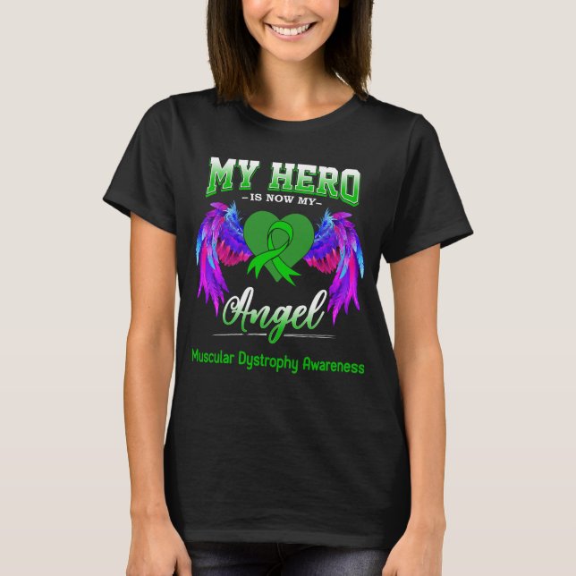 Camiseta Meu Herói É Agora Minha Distrofia Muscular Angel (Frente)