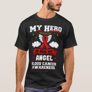 Camiseta Meu Herói É Meu Anjo Cancer De Sangue Nuvens Verme