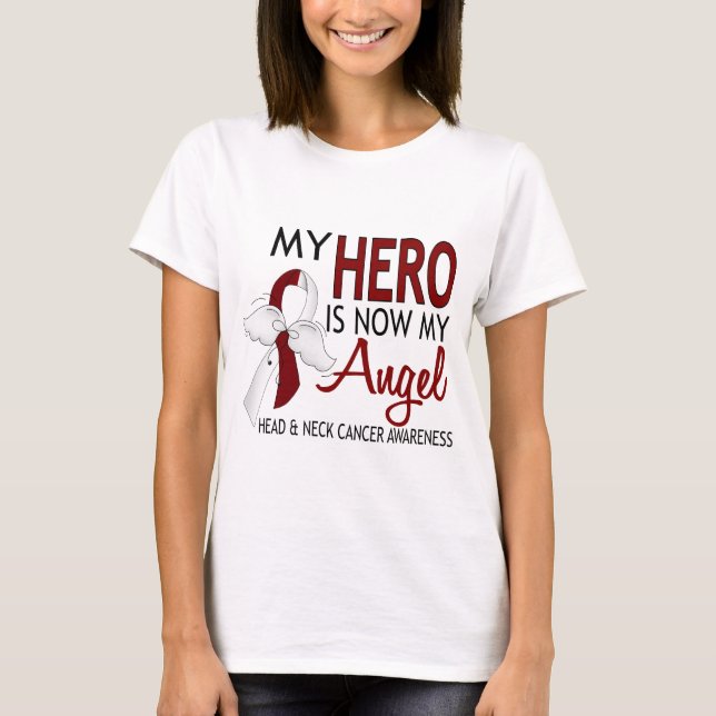 Camiseta Meu herói é meu anjo o cancer principal e de (Frente)