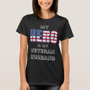 Camiseta Meu herói é meu marido do veterano com texto fei