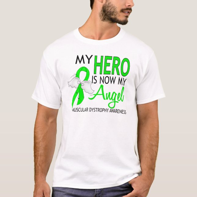 Camiseta Meu herói é minha distrofia muscular do anjo (Frente)