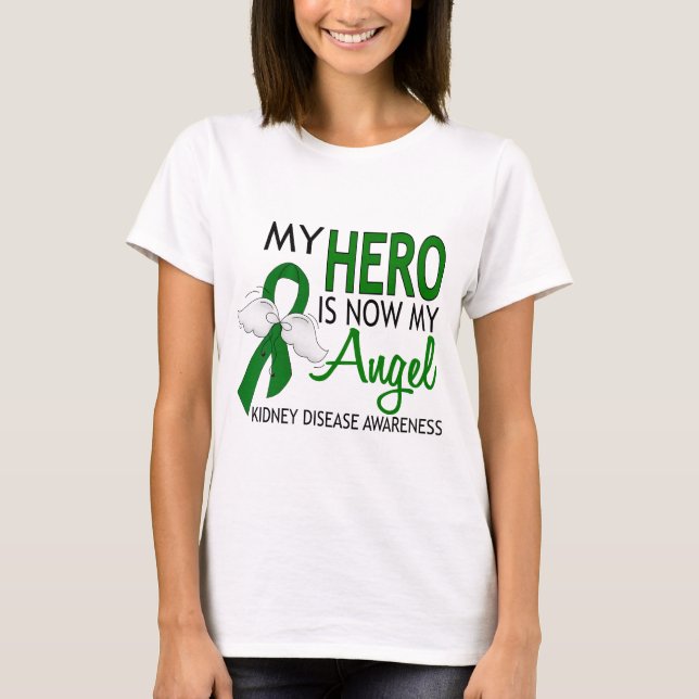 Camiseta Meu herói é minha doença renal do anjo (Frente)