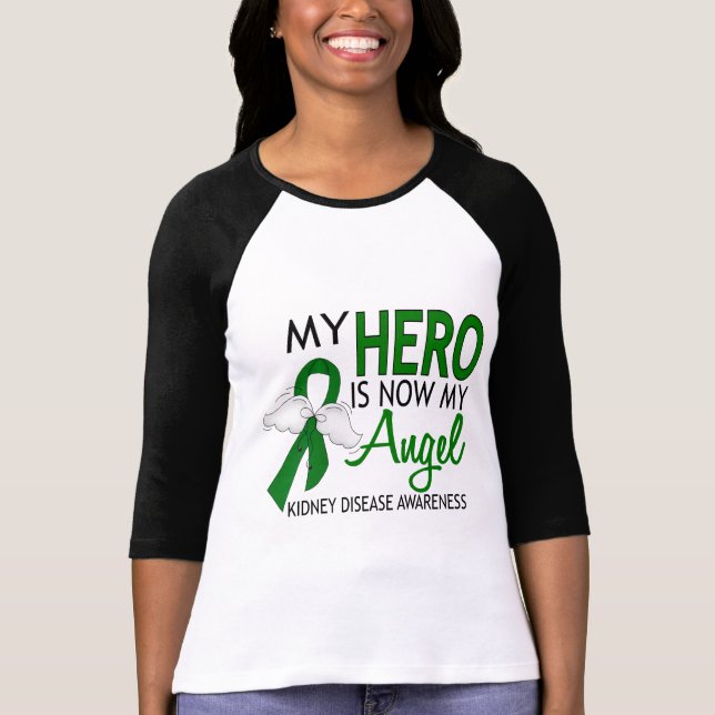 Camiseta Meu herói é minha doença renal do anjo (Frente)