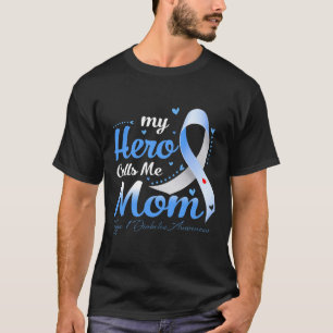 Camiseta Meu Herói Me Chama Mãe Conhecimento do Diabetes Ti