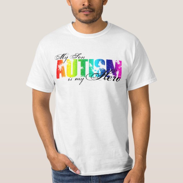 Camiseta Meu herói meu filho - autismo (Frente)