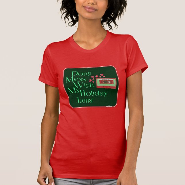 Camiseta Meu Holiday Jams Encantado Slogan de Cartoon de Na (Frente)