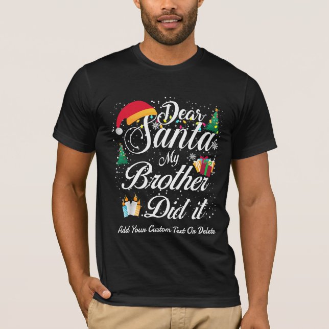 Camiseta Meu Irmão Fez Uma Família De Natal Engraçada. (Frente)