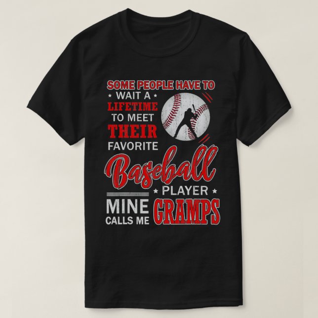 Camiseta Meu Jogador De Baseball Favorito Me Chama De Gramp (Frente do Design)