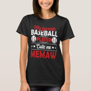 Camiseta Meu Jogador de Baseball Favorito Me Chama De MEMAW