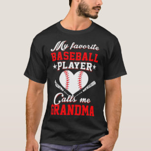 Camiseta Meu Jogador de Beisebol Favorito Me Chama Avó a b
