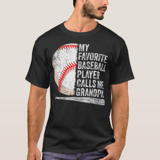 Camiseta Meu Jogador de Beisebol Favorito Me Chama de Avô