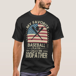 Camiseta Meu jogador de beisebol favorito me chama de GODFA
