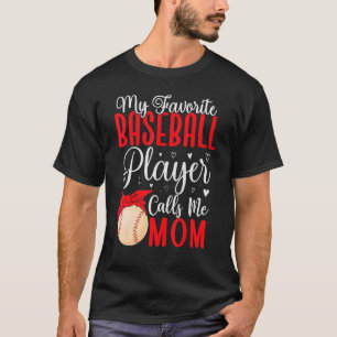 Camiseta Meu jogador de beisebol favorito me chama de Mãe C